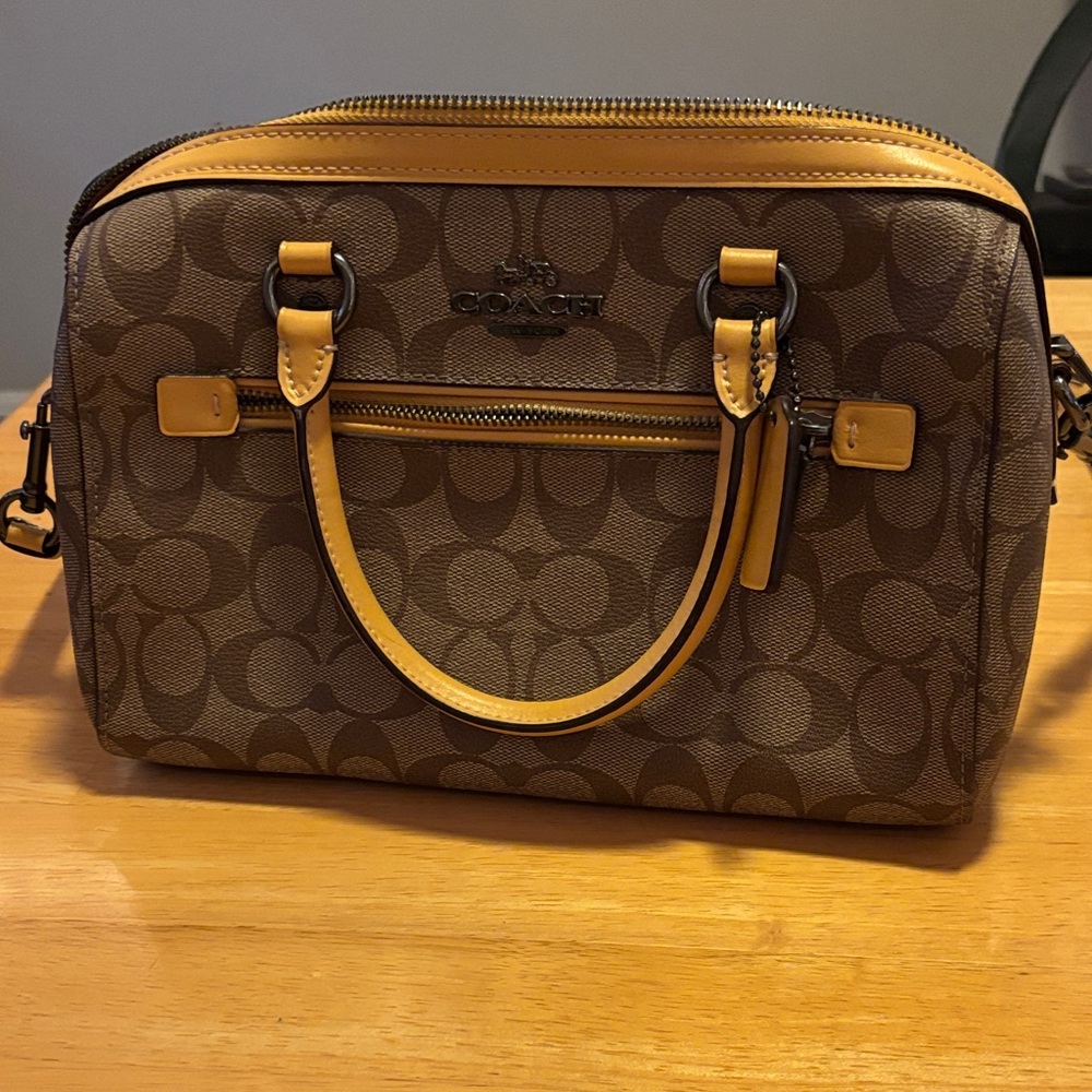 EUC Coach Rowan Satchel, Brown and Honey